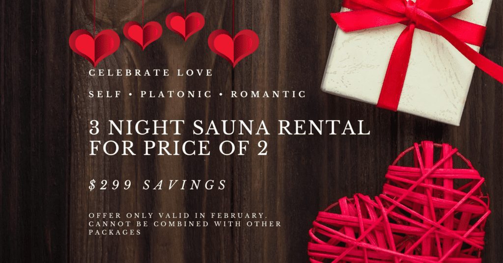 3 night sauna rental for price of 2