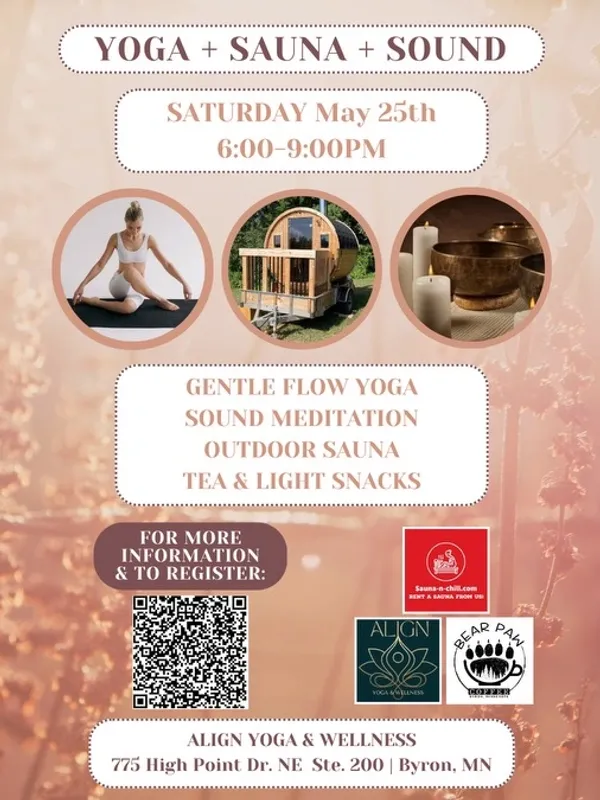 align yoga and wellness sauna and sound event