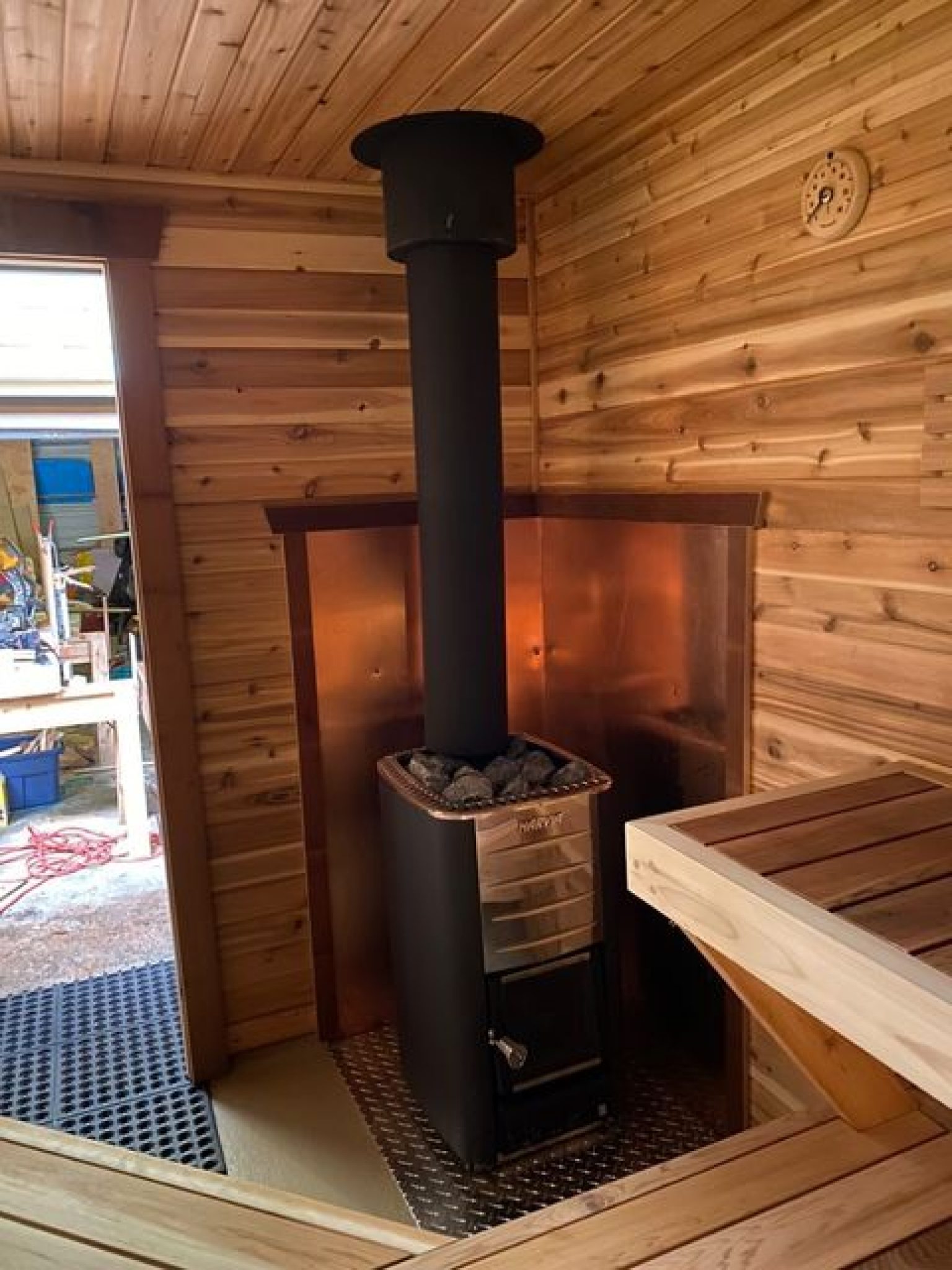 the finnish sauna stove inside